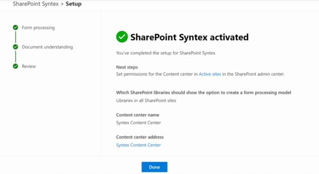 sharepoint syntex activated